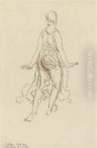 Isadora Duncan Dancing, Seen From Behind - view 1
