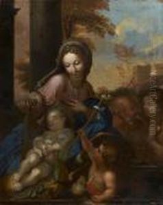 Sainte Famille Avec La Vierge Contemplant L'enfant Endormi