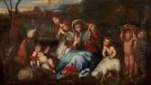 Vierge A L'enfant Dans Un Paysage Avec Saint Jean-baptiste