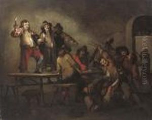 Soldiers Brawling In A Guardroom