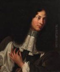 Portrait Of A Gentleman, 
Half-length, In A Grey Coat With Slashedsleeves And A Lace Jabot by Sebastian Bourdon