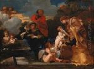 The Holy Family With The Infant Saint John The Baptist And Saintsanne And Elizabeth