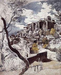 View of Olevano c. 1822 by Franz Horny