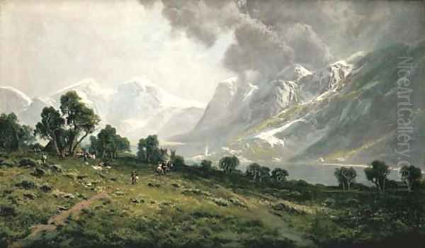 Indian Encampment in the Sierras - view 1