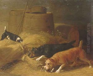 Rats amongst the Barley Sheaves by Thomas Hewes Hinckley
