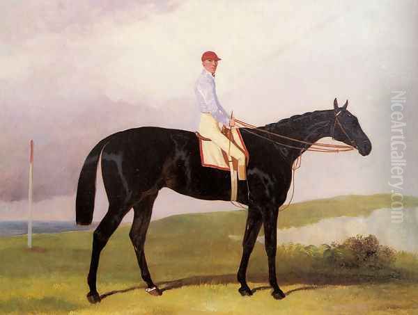 Ellinton, a dark Bay Racehorse, with Tom Aldcroft up - view 1