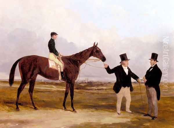 Mr. Martinson's Nancy With Job Marson, Jr. Up And The Trainer Job Marson, Sr. - view 1