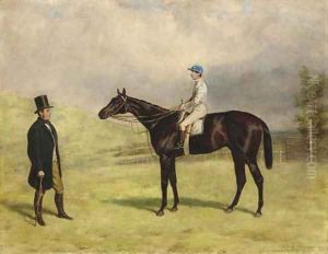 Bacchus, with jockey up, and his trainer Captain James Machell