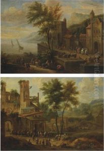 Peasants Merrymaking On The Outskirts Of A Village by Peeter Bout