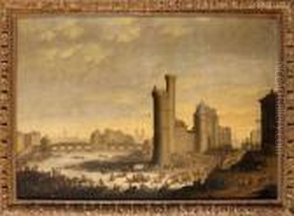Paris Vue De La Seine, Notre Dame, Le Pont Neuf Et A Droite La Tourde Nesle - view 1