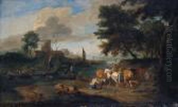 Travellers Arriving At A Harbour - view 1