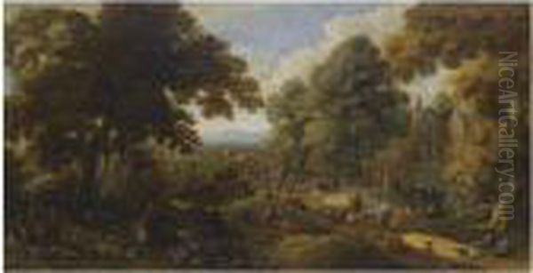 Landscape With Travellers Passing Through A Village - view 1