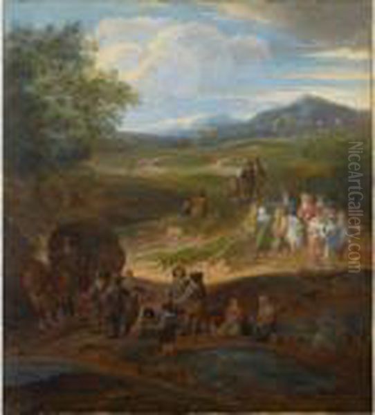 Other Properties
A Landscape With Travellers And Two Horsemen On A Path, A Horse-drawn Wagon And Other Travellers To The Foreground - view 1