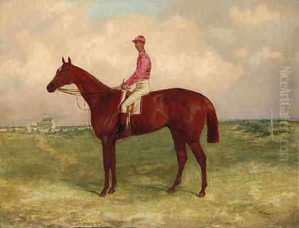 Hermit, a chestnut Racehorse, with John Daley up, at Epsom - view 1