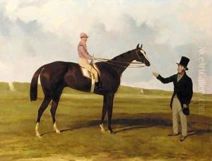 Mr. John O'Neill and Caurouch with G. Abdale up at Newmarket by Harry Hall