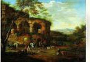 Ruines Antiques Animees De Cavaliers Et De Personnages