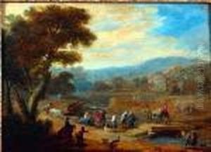 Promeneurs Dans Un Paysage
