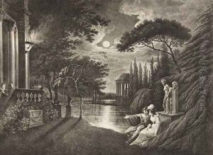 Belmont Avenue to Portias House Act IIV Scene I from The Merchant of Venice by William Hodges