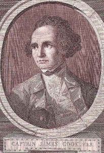 Captain James Cook frontispiece of his book Voyage towards the South Pole by William Hodges