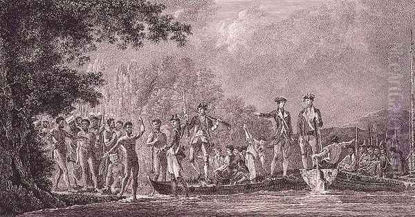 The Landing at Mallicolo one of the New Hebrides plate 60 from his book Voyage towards the South Pole - view 1