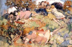 Children at Play by Edward Atkinson Hornel
