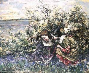 Bluebells and Primroses by Edward Atkinson Hornel
