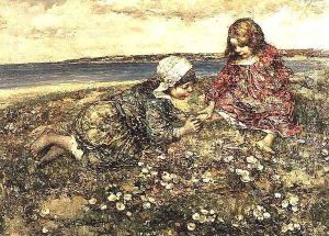 Gathering Primroses 2 by Edward Atkinson Hornel