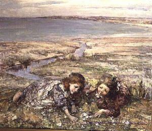 Two Girls on a Beach by Edward Atkinson Hornel