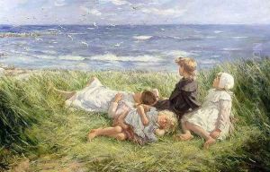 Sea Gulls and Sapphire Seas by Robert Gemmell Hutchison