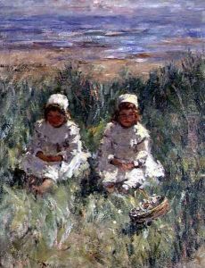 Picking Flowers on the Bents by Robert Gemmell Hutchison