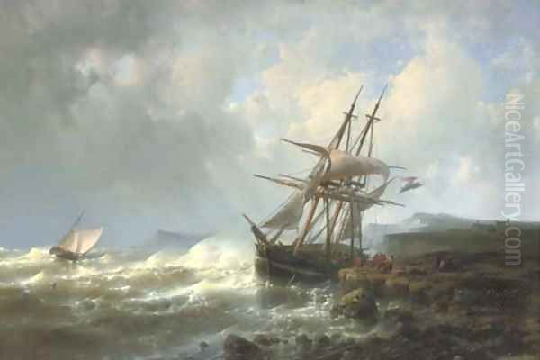 Mooring the three-master in a stiff breeze - view 1