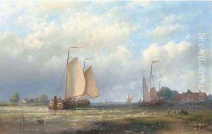 Activities on the river in a brisk wind