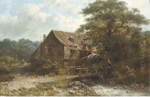 Chatting by the watermill by Abraham Hulk Jun.