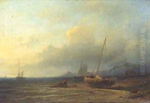 Fishermen drawing in the nets by Abraham Hulk Jun.