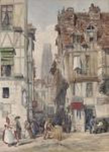 A Street In Rouen, The Church Of St Ouenn by Thomas Shotter Boys