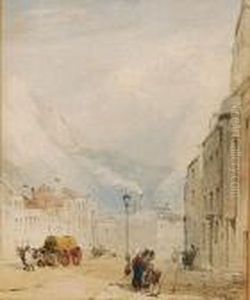 A Welsh Village Street Scene by Thomas Shotter Boys