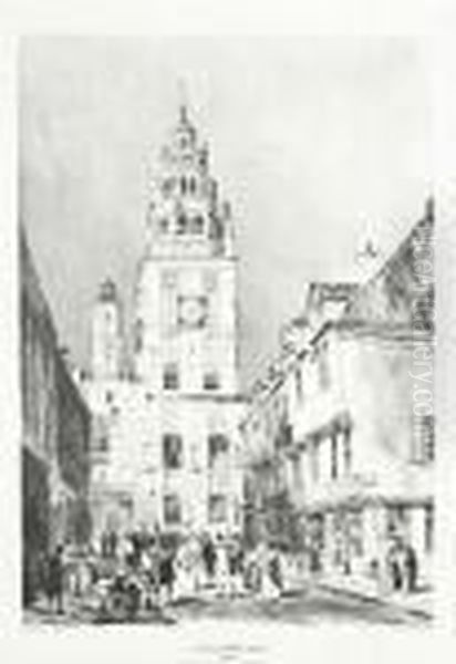 La Tour Du Beffroi, Calais; Cathedrale D""amiens, Vue Prise Du Port Du Don - view 1