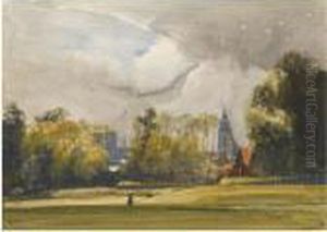 A Distant View Of Notre Dame, Paris by Thomas Shotter Boys