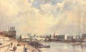 Le Pont Royal, Paris, France by Thomas Shotter Boys