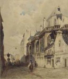 A Horseman Riding Down A Continental Street
