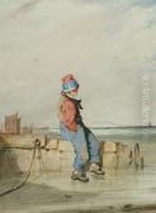A Boy Seated On A Pier by Thomas Shotter Boys