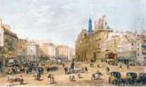 Place De Greve, Paris by Thomas Shotter Boys