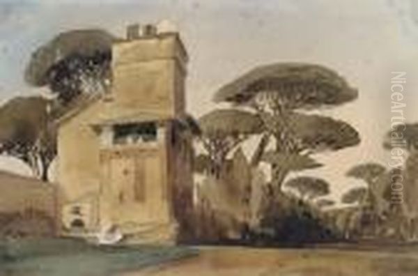 A Tuscan Villa Surrounded By Trees - view 1