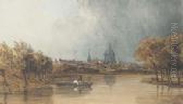 A River Landscape, Possibly Near Brussels, Belgium - view 1