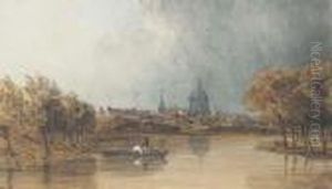 A River Landscape, Possibly Near Brussels, Belgium