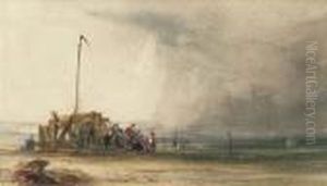Breakwaters On A Normandy Beach by Thomas Shotter Boys