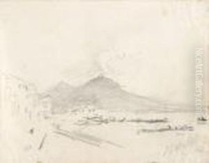 The Bay Of Naples, With Vesuvius Beyond by Hercules Brabazon Brabazon