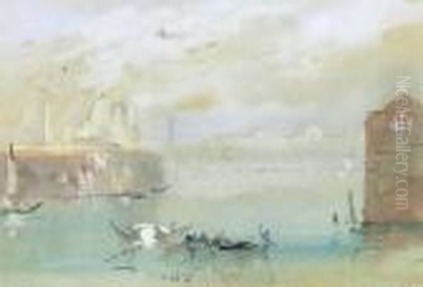 Gondalas On The Venetian Lagoon - view 1