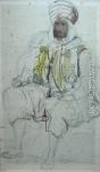Seated Turbanned Figure - view 1