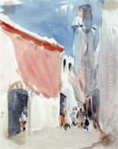 Italian Street Scene by Hercules Brabazon Brabazon